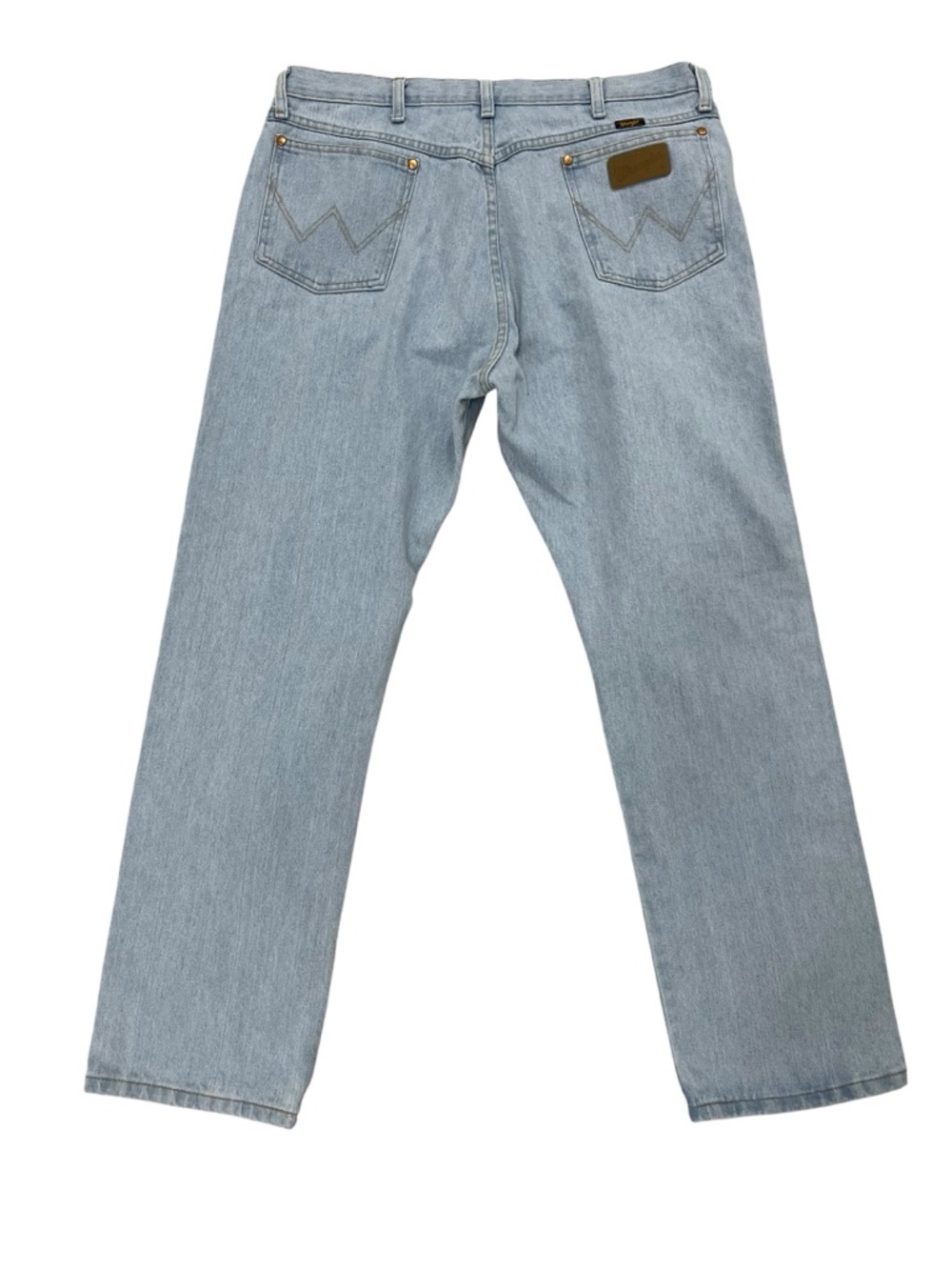 Wrangler Men’s Cowboy Jeans Acid Wash Western Vintage 38x32 Blue Straight - Picture 3 of 3